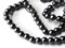 80 6mm Dark Gray Vintage Plastic Round Faux Pearl Beads